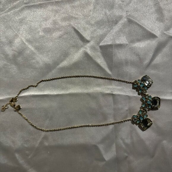 ✨Statement Crystal & Aqua Gem Necklace✨ - Picture 3 of 7